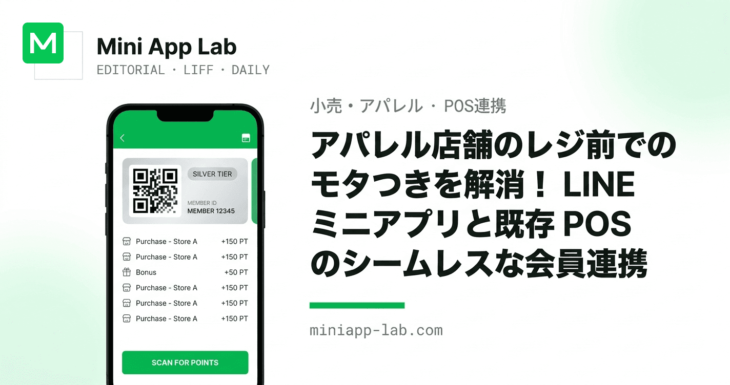 アパレル店舗のレジ前でのモタつきを解消!LINE ミニアプリと既存 POS のシームレスな会員連携