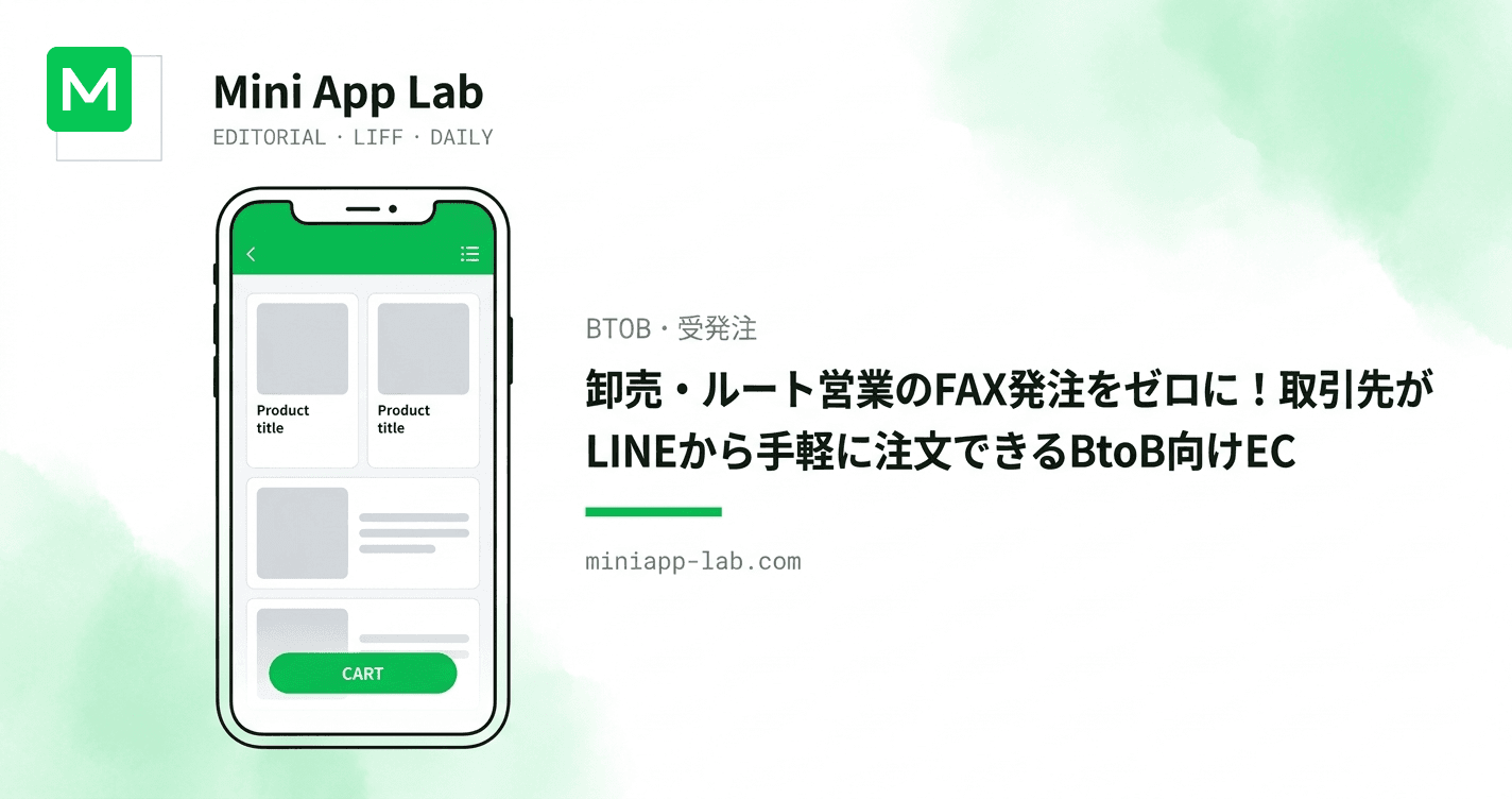 卸売・ルート営業のFAX発注をゼロに!取引先がLINEから手軽に注文できるBtoB向けEC