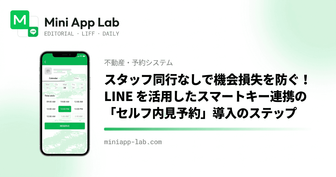 スタッフ同行なしで機会損失を防ぐ! LINE を活用したスマートキー連携の「セルフ内見予約」導入のステップ