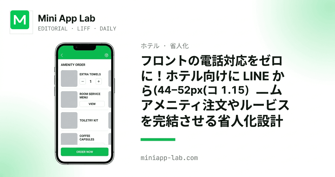 フロントの電話対応をゼロに!ホテル向けに LINE からアメニティ注文やルームサービスを完結させる省人化設計