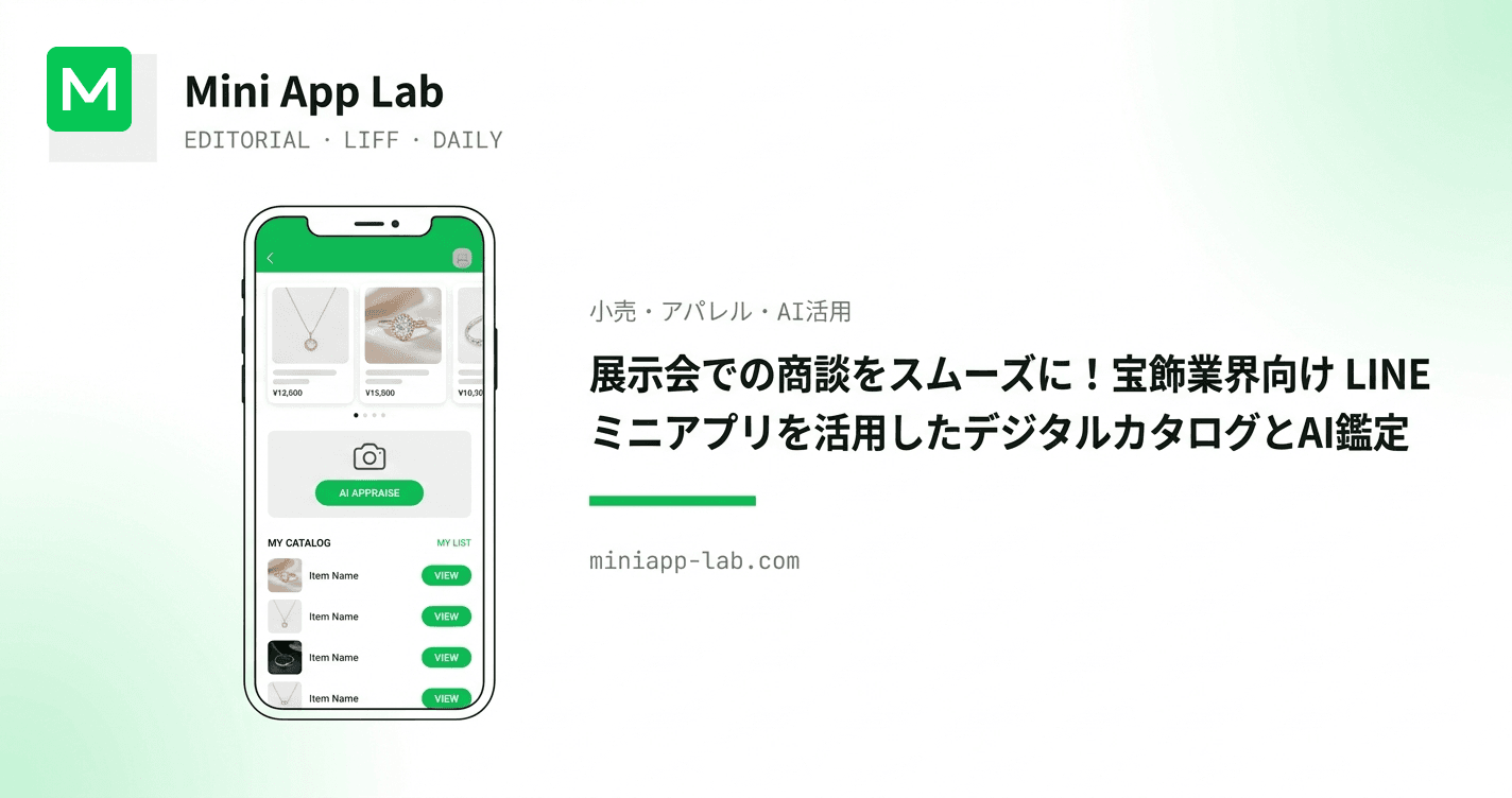 展示会での商談をスムーズに!宝飾業界向け LINE ミニアプリを活用したデジタルカタログとAI鑑定