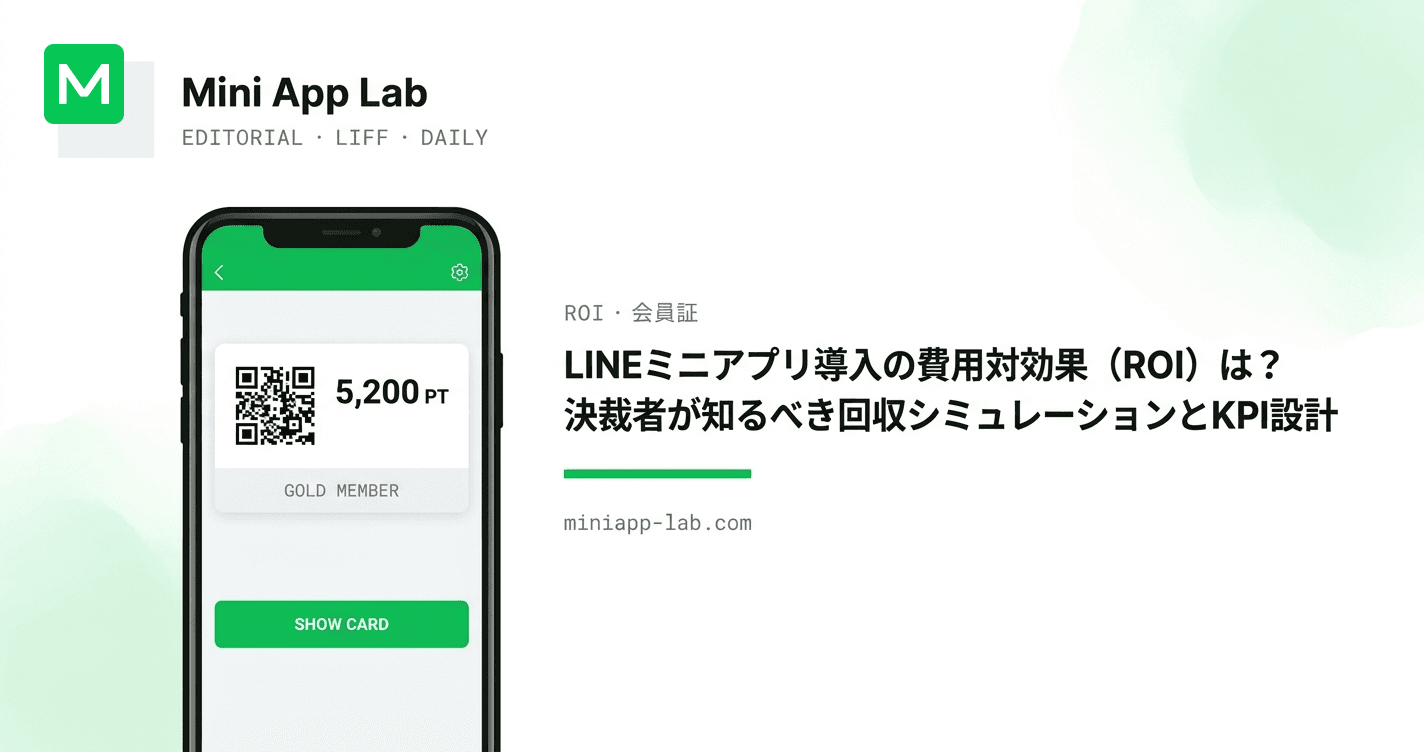 LINEミニアプリ導入の費用対効果(ROI)は?決裁者が知るべき回収シミュレーションとKPI設計