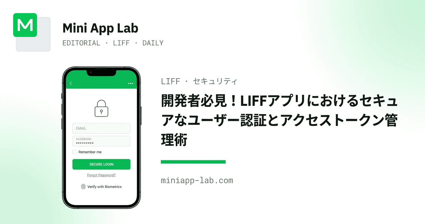 開発者必見!LIFFアプリにおけるセキュアなユーザー認証とアクセストークン管理術