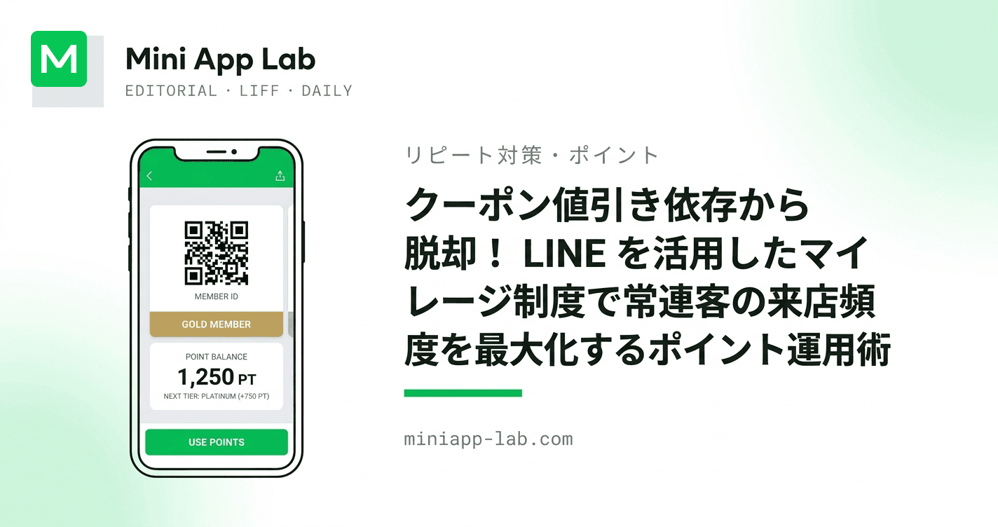 クーポン値引き依存から脱却! LINE を活用したマイレージ制度で常連客の来店頻度を最大化するポイント運用術