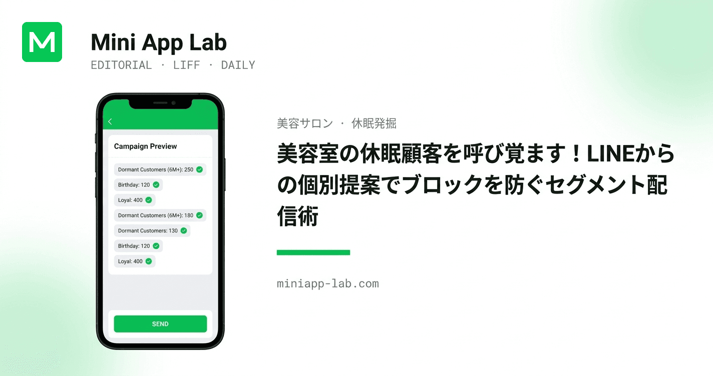 美容室の休眠顧客を呼び覚ます!LINEからの個別提案でブロックを防ぐセグメント配信術