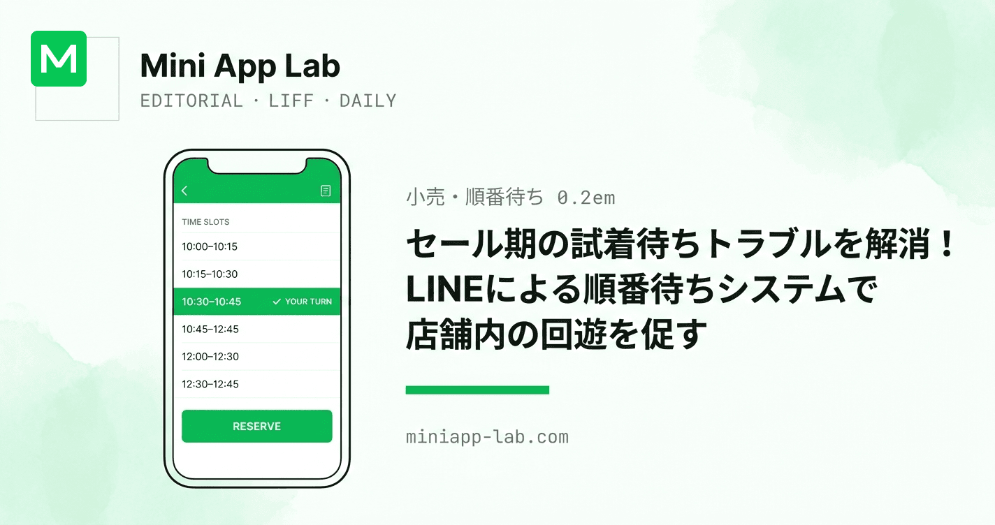 セール期の試着待ちトラブルを解消!LINEによる順番待ちシステムで店舗内の回遊を促す