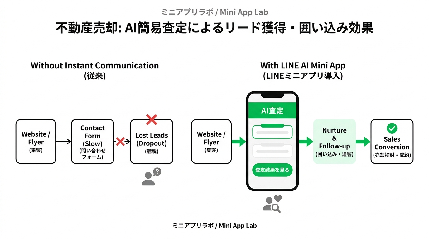 Real estate seller conversion gap with and without instant mobile communication